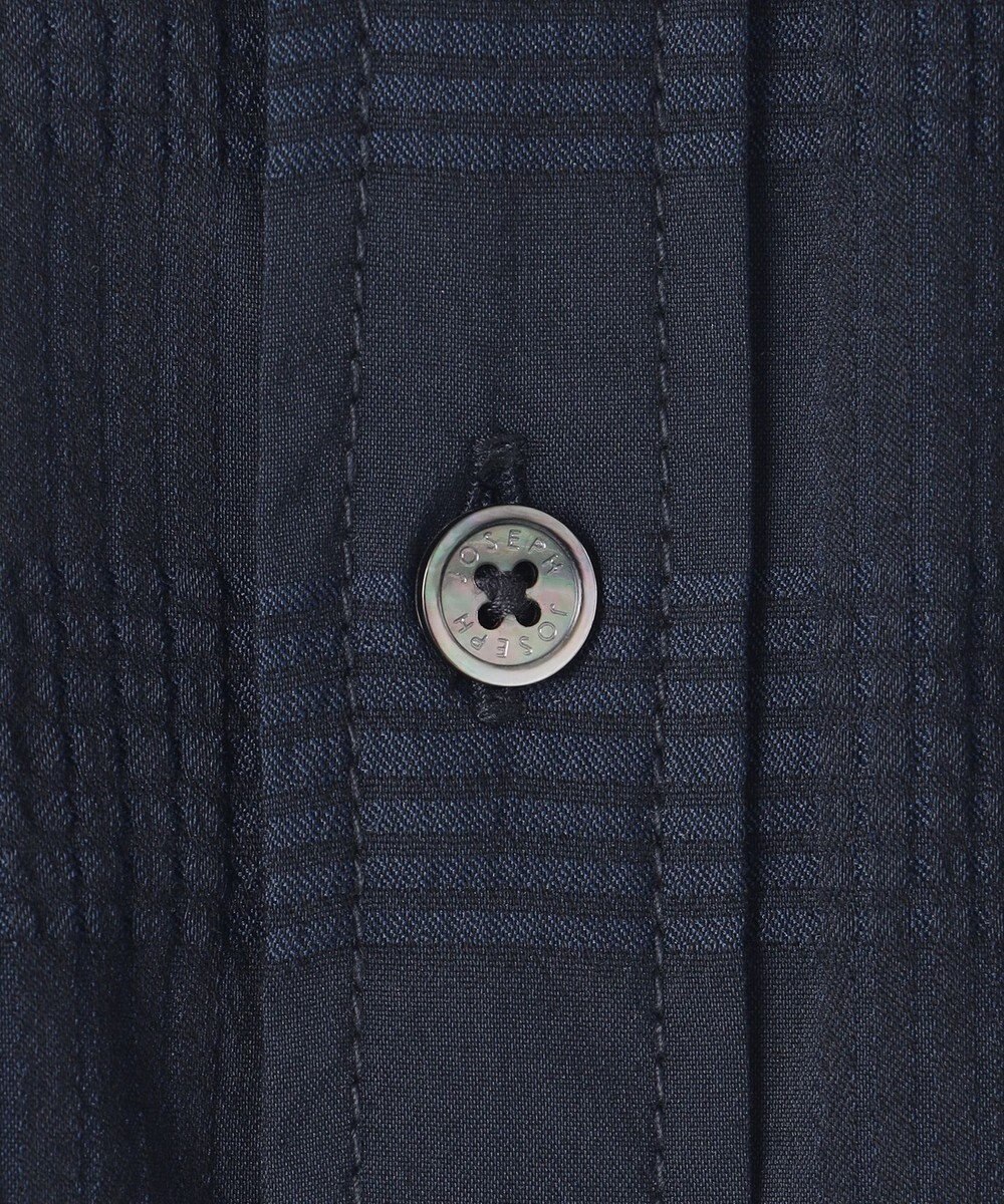 JOSEPH HOMME ドビーチェックストレッチ　ウイングカラー半袖シャツ 