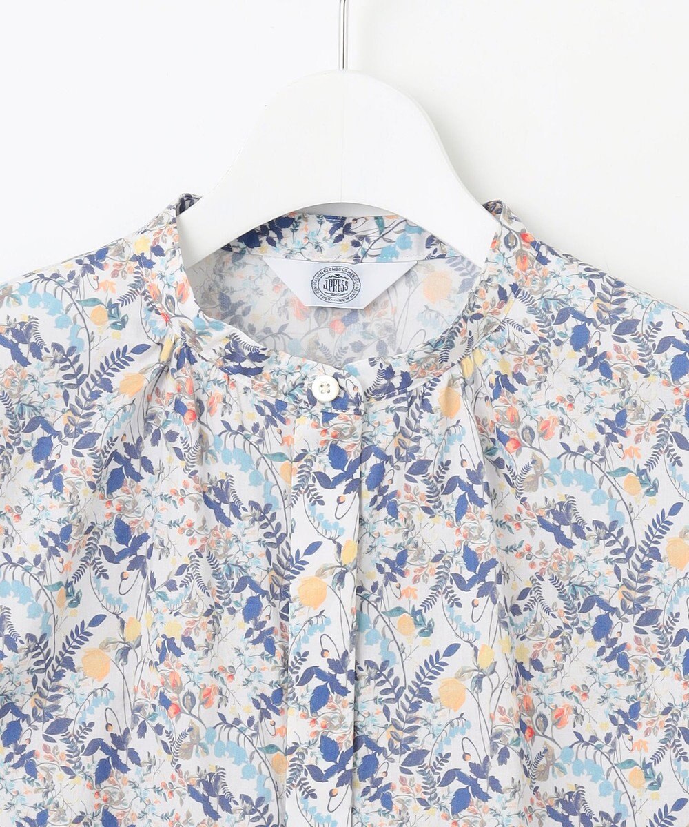 J.PRESS LADIES 【洗える】Liberty バンドカラー プルオーバー ブラウス 