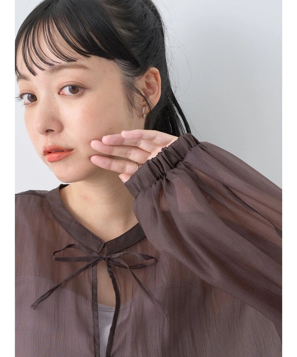 earth music&ecology シアーリボンシャツ 