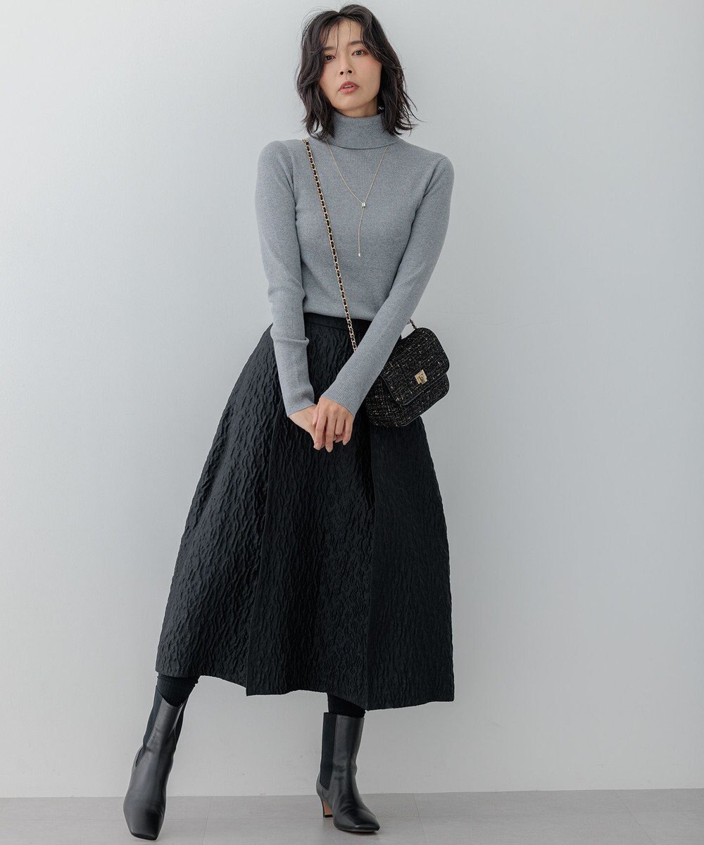 23区 L 【洗える】エクラジャカード コクーン スカート 