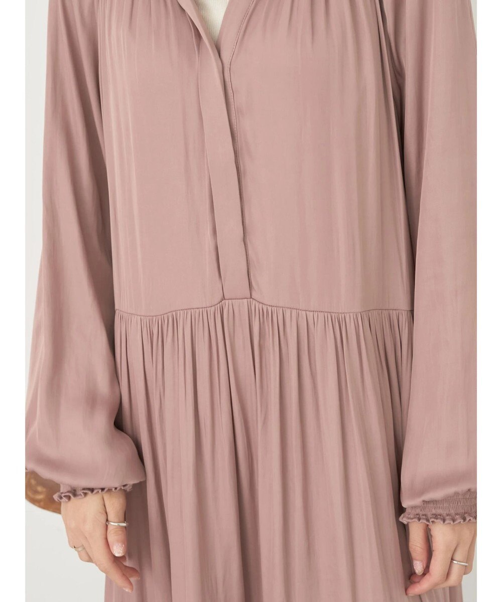 earth music&ecology サテンティアードワンピース 