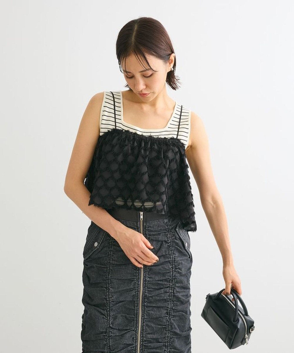 Green Parks ノースリーブスクエアニットプルオーバー 