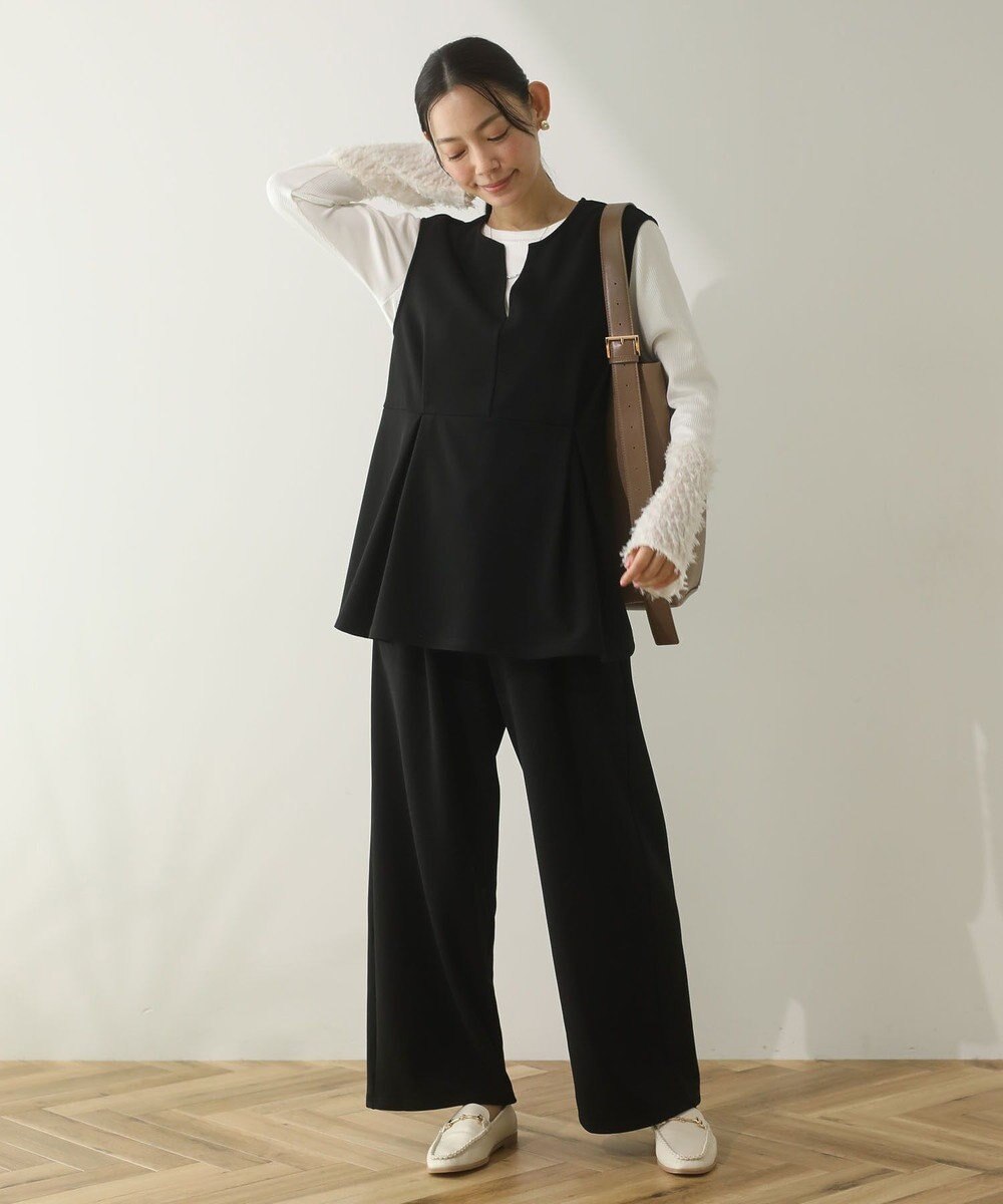 Green Parks 楽ちんリップルペプラムベスト 