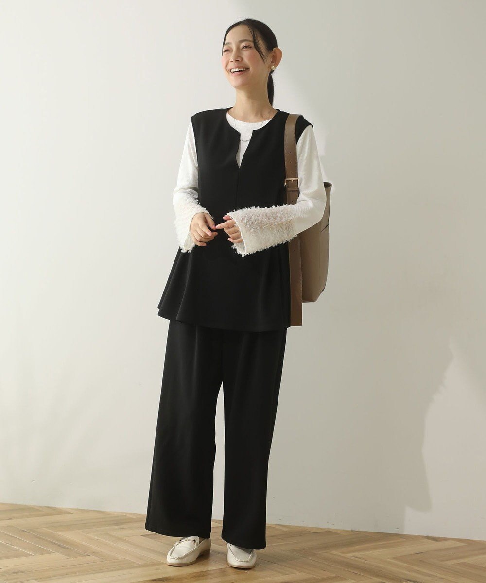 Green Parks 楽ちんリップルペプラムベスト 