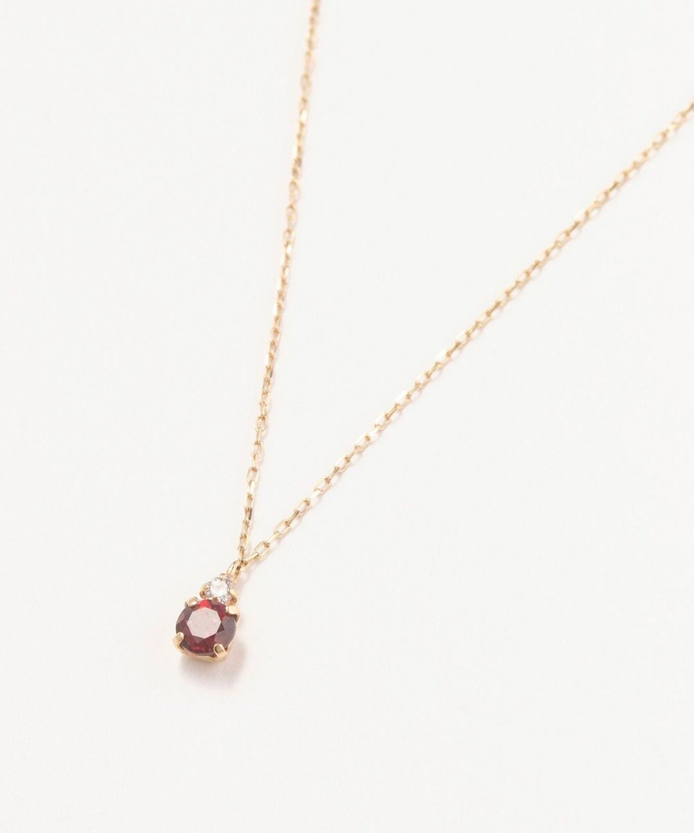 Phoebe 【K10】ジュエルラックネックレス　ガーネット/1月誕生石/天然石/全長:40cm 