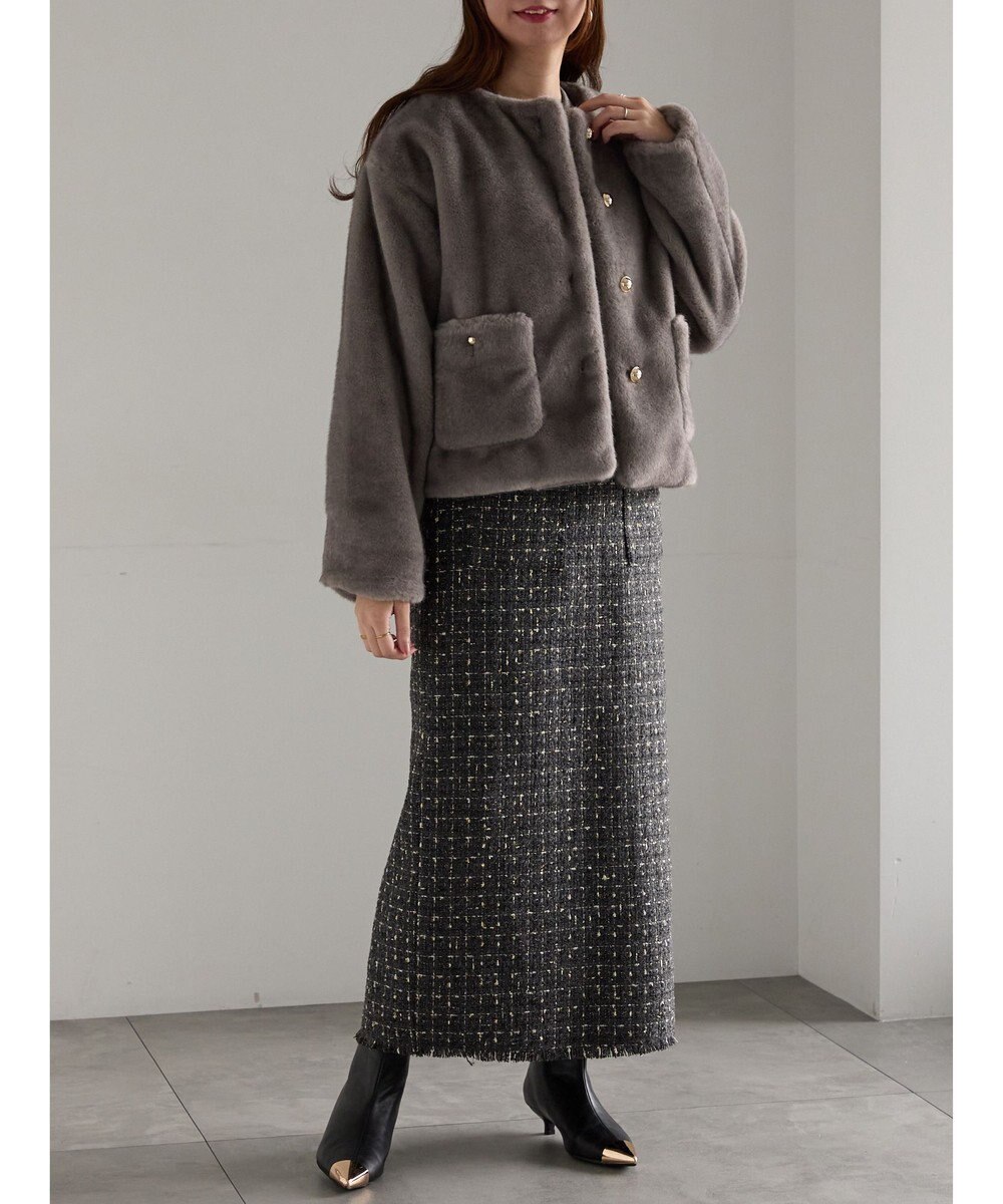 Te chichi ツィードロングナロースカート《2025winter catalog item》 