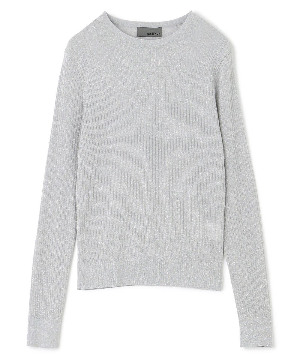 uncrave 【手洗い可】ラメ シアー クルーネック ニット（uncrave STANDARD） 