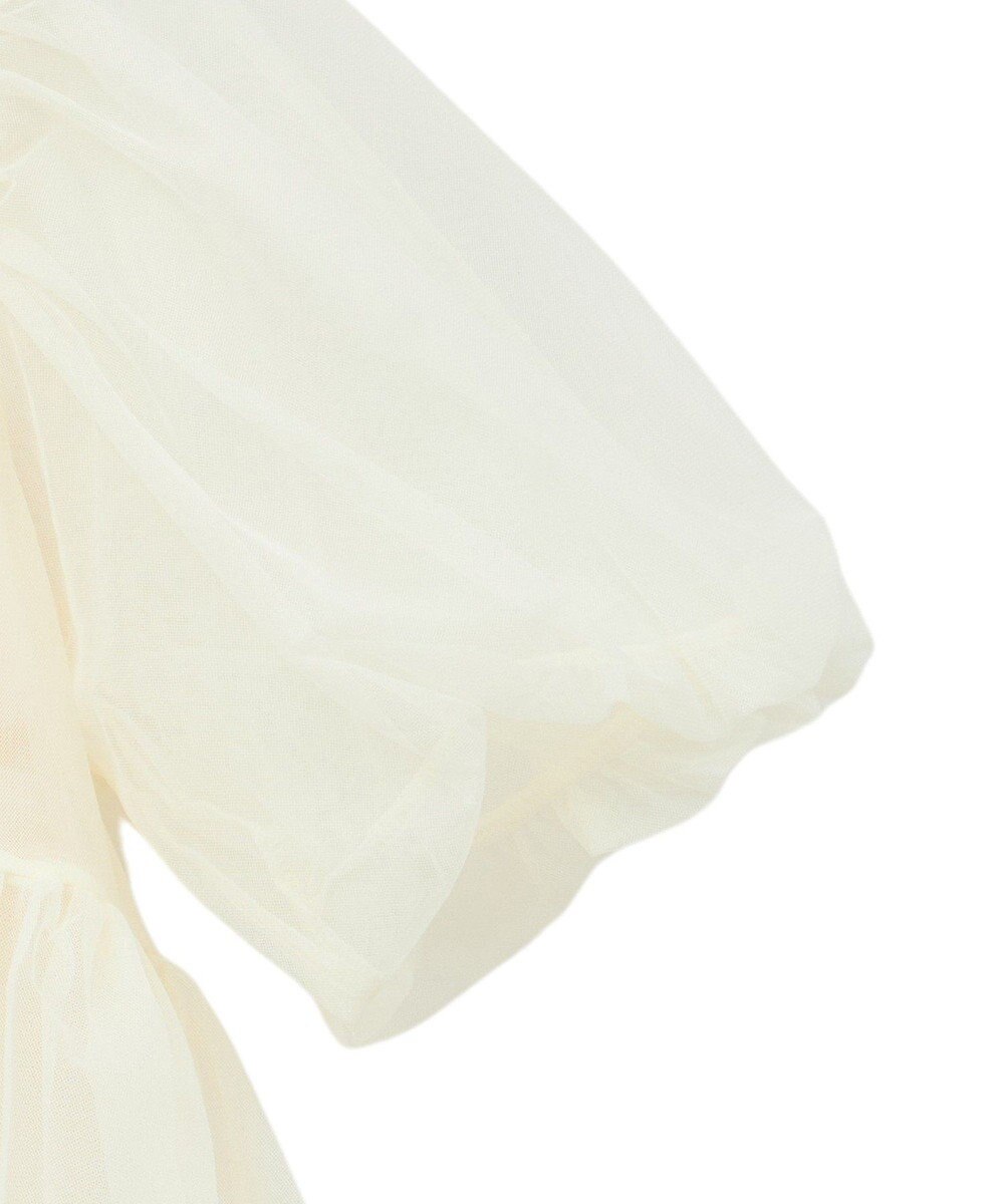 earth music&ecology ＳＥＴ２点チュールバルーンブラウス＋ロゴタンク 