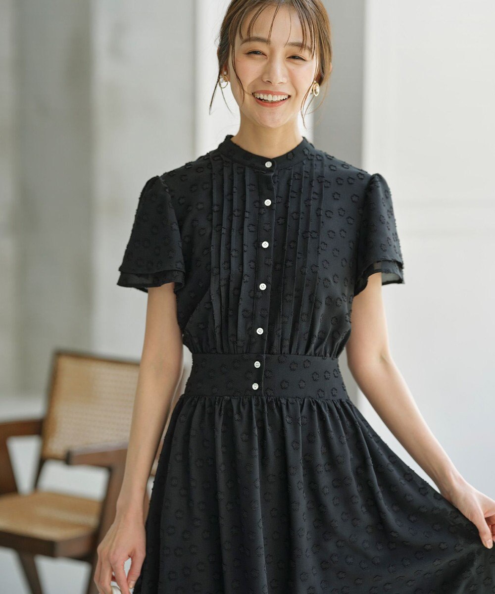 組曲 L 【WEB限定】フラワーポイントシフォン ワンピース 