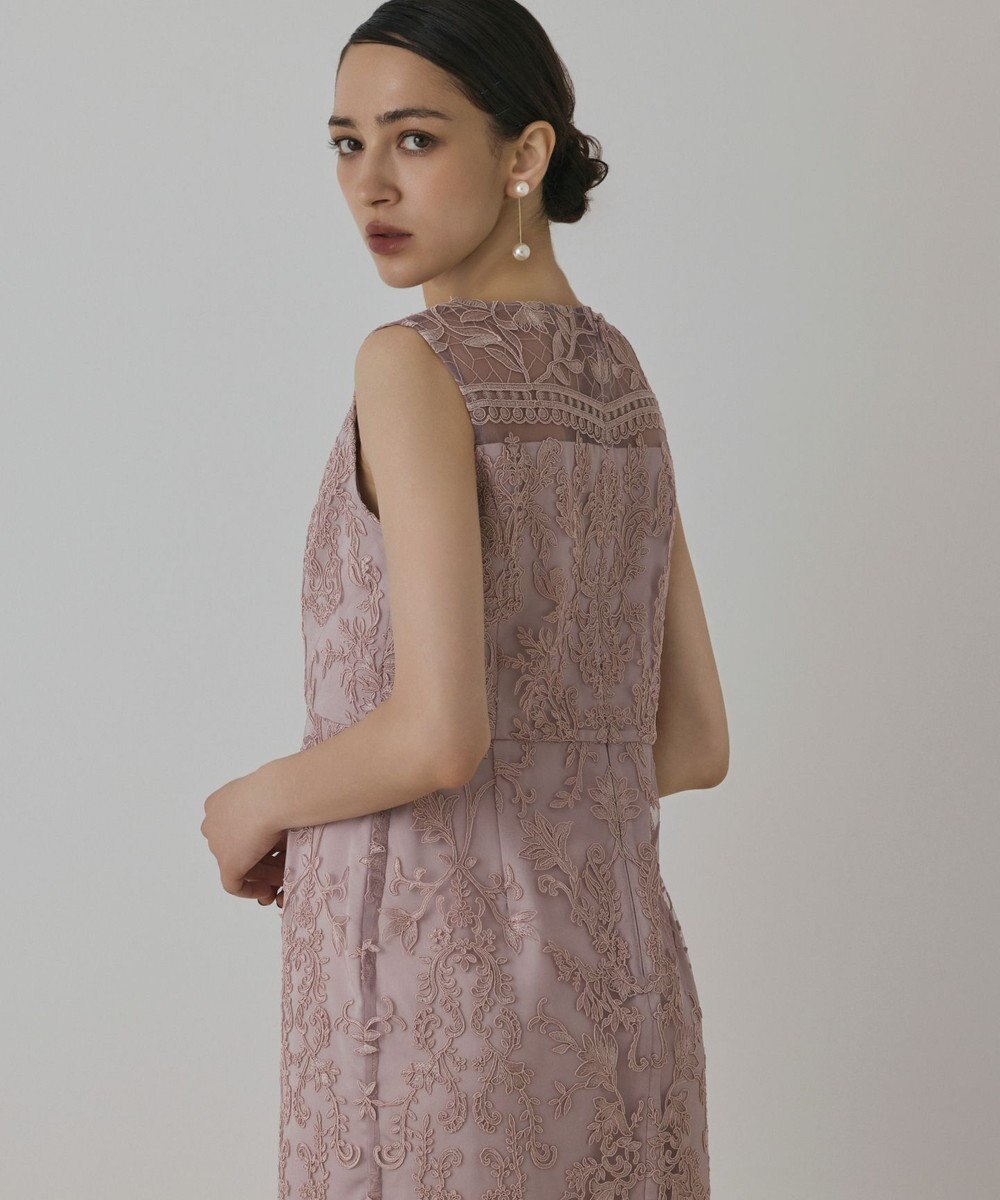 GRACE CONTINENTAL コ－ド刺繍タイトドレス 