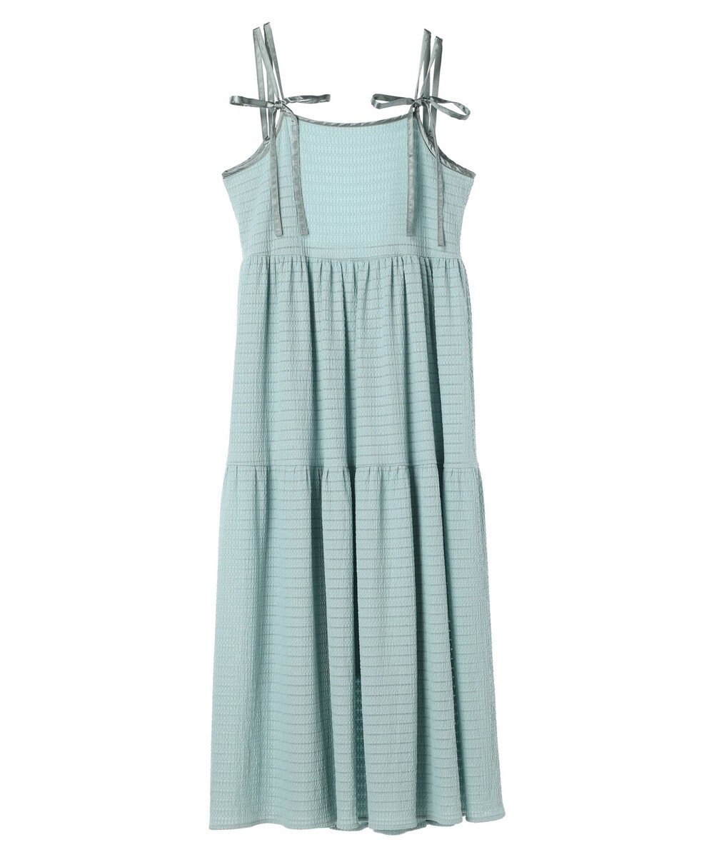 earth music&ecology 表面感肩リボンキャミワンピース 