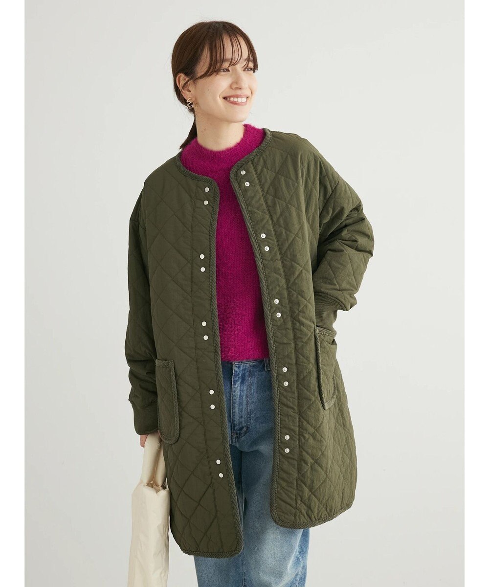 Green Parks キルティングミドル丈コート 