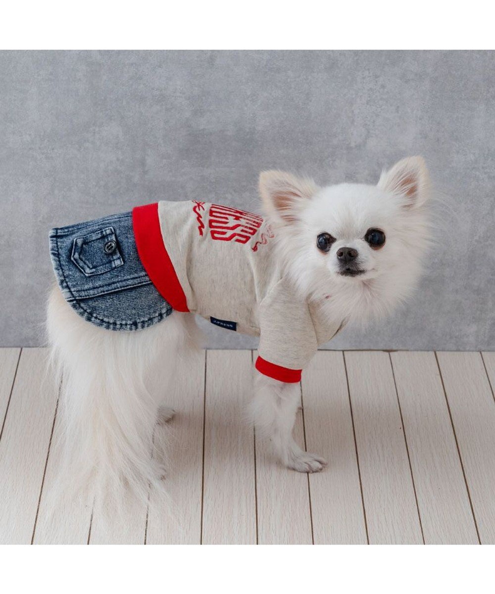 PET PARADISE J.PRESS デニム風 スカートつなぎ 小型犬 