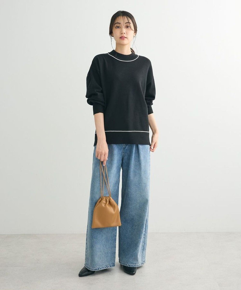 Green Parks もちやわモックネックニットプルオーバー 