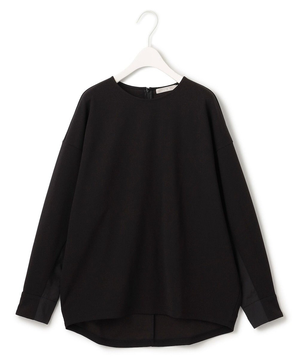 ICB L 【洗える】ジョーゼットジャージー 異素材コンビプルオーバー 