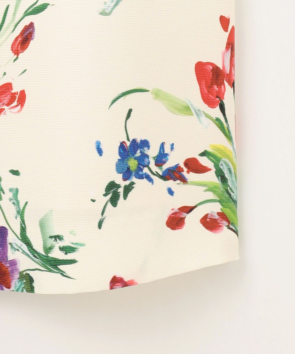 自由区 S 【洗える】ペイントタッチフラワープリント スカート 