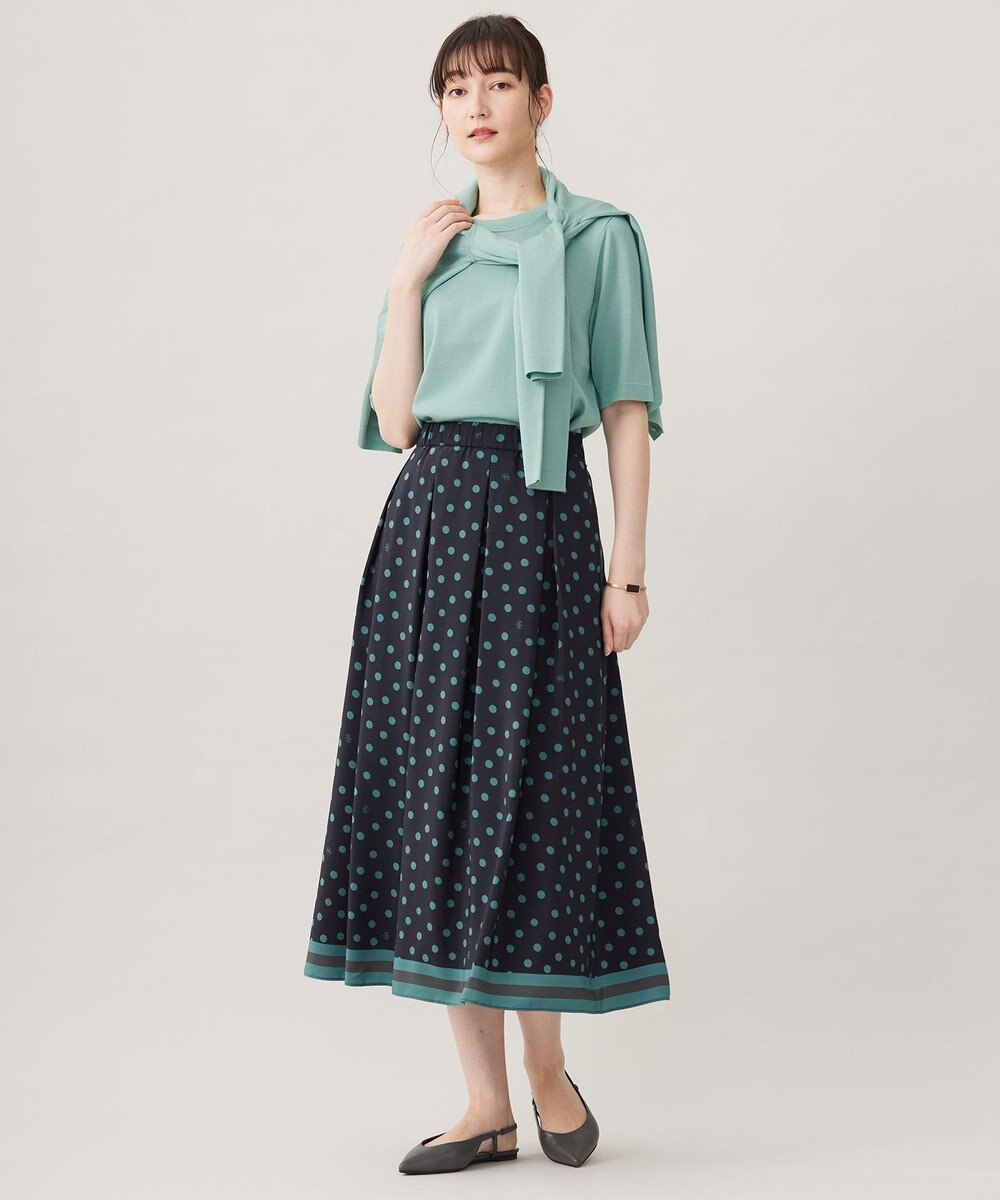 自由区 L 【アンサンブル対応・洗える】アセテートコットン カーディガン 