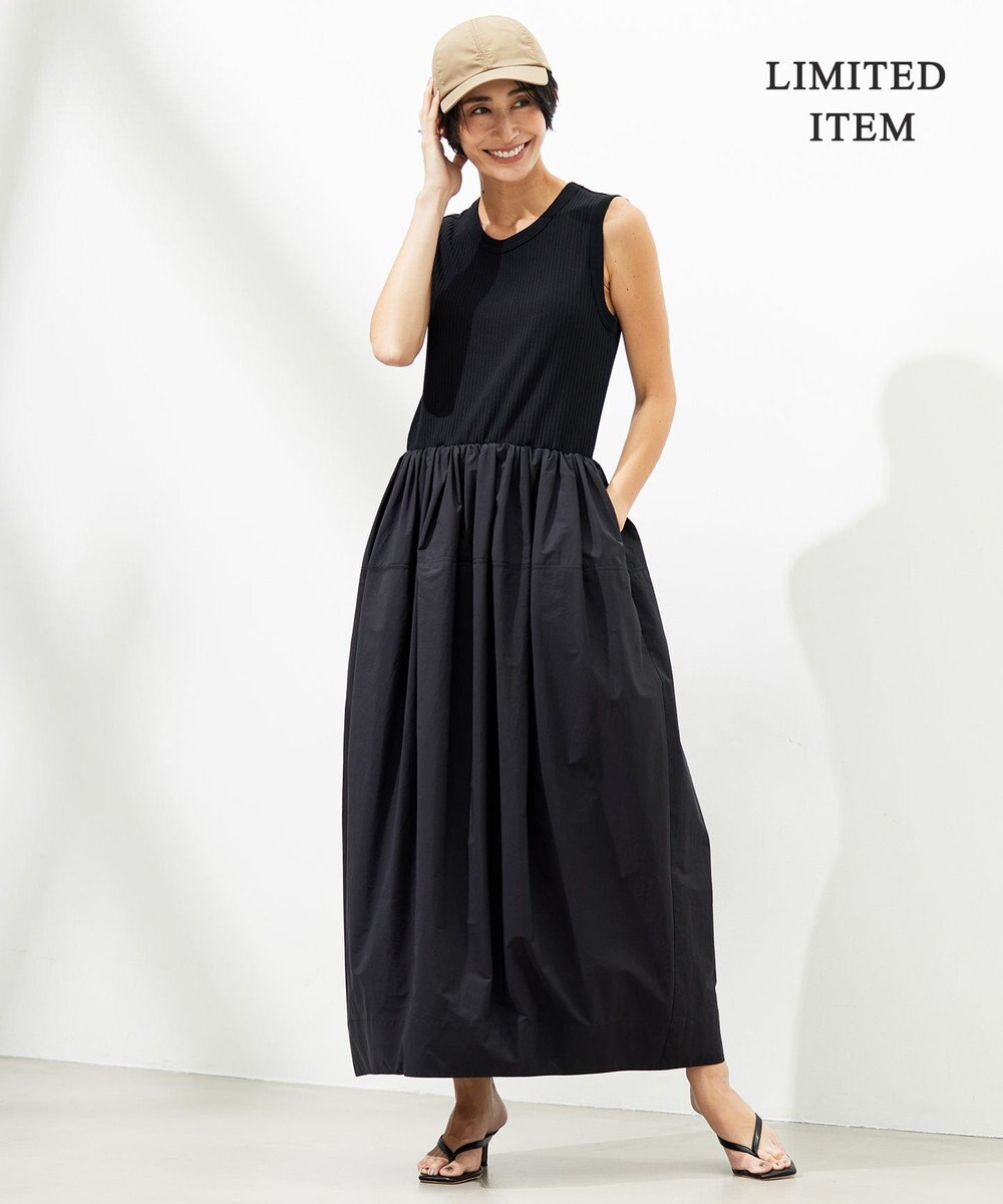 ICB L 【WEB限定・洗える】 リブコンビタイプライター ワンピース 