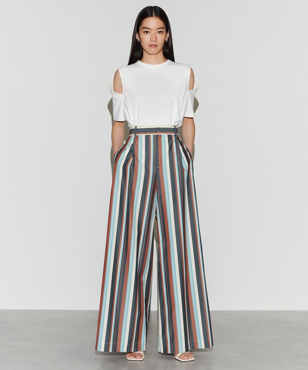 NAVE 【Nave 　洗える】ワイドストライプ　パンツ 