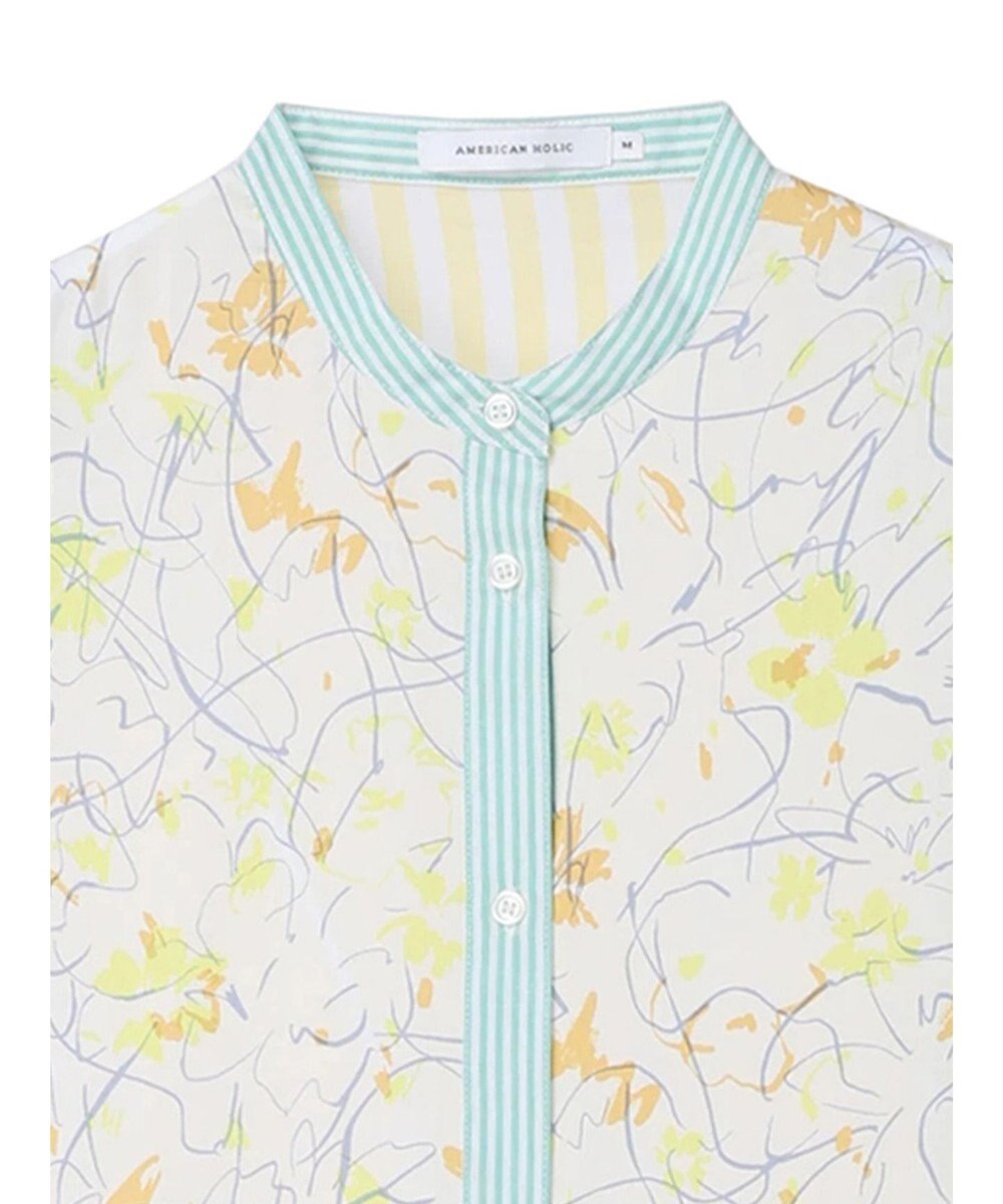 AMERICAN HOLIC Ｆｌｏｗｅｒ　×　Ｓｔｒｉｐｅシャツチュニック 