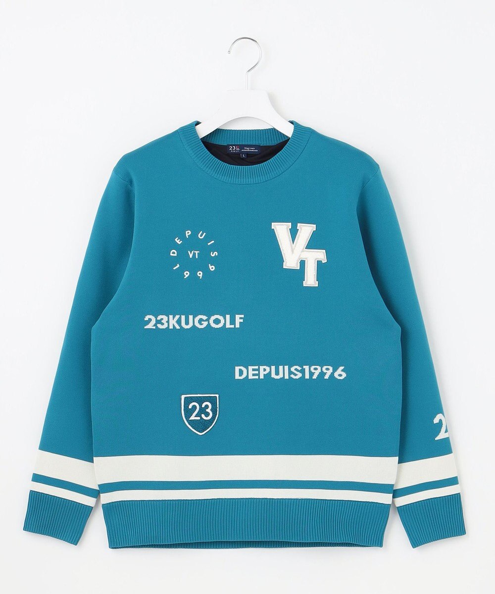 23区GOLF 【MEN】【ウォッシャブル】グラフィックダブルジャガードニット 