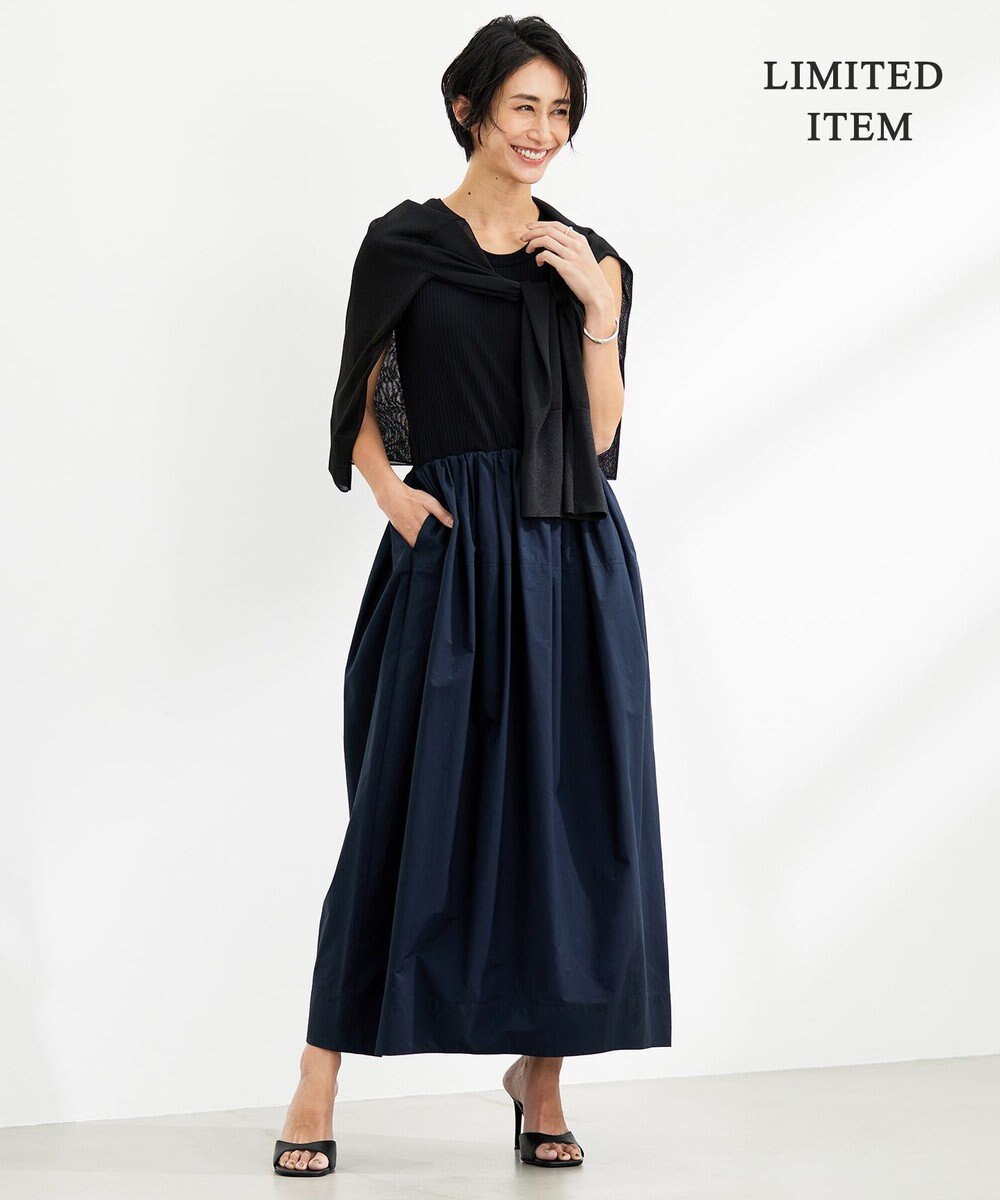 ICB L 【WEB限定・洗える】 リブコンビタイプライター ワンピース 