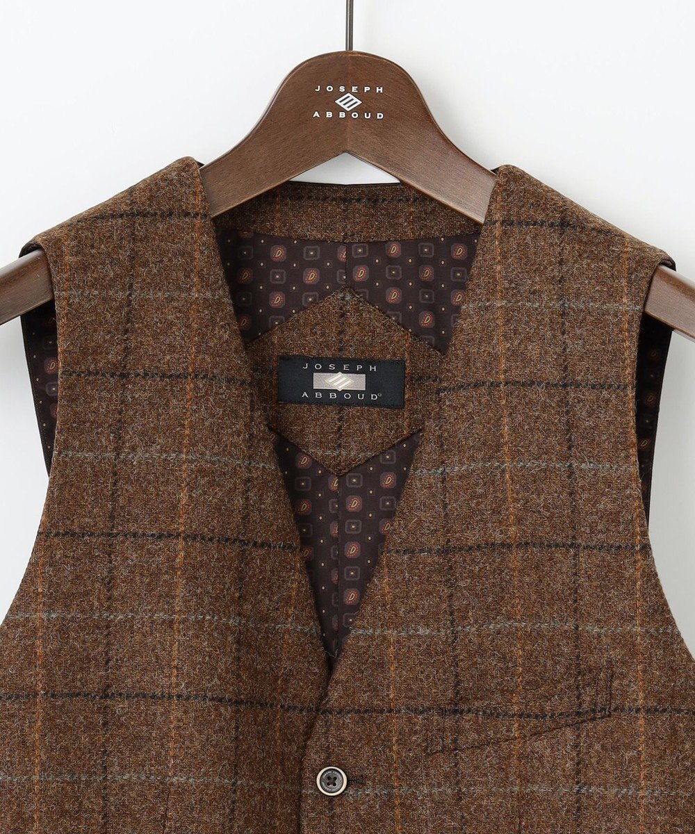 JOSEPH ABBOUD 【ツィード/UKファブリック】ツイード  ウィンドーペン ベスト 