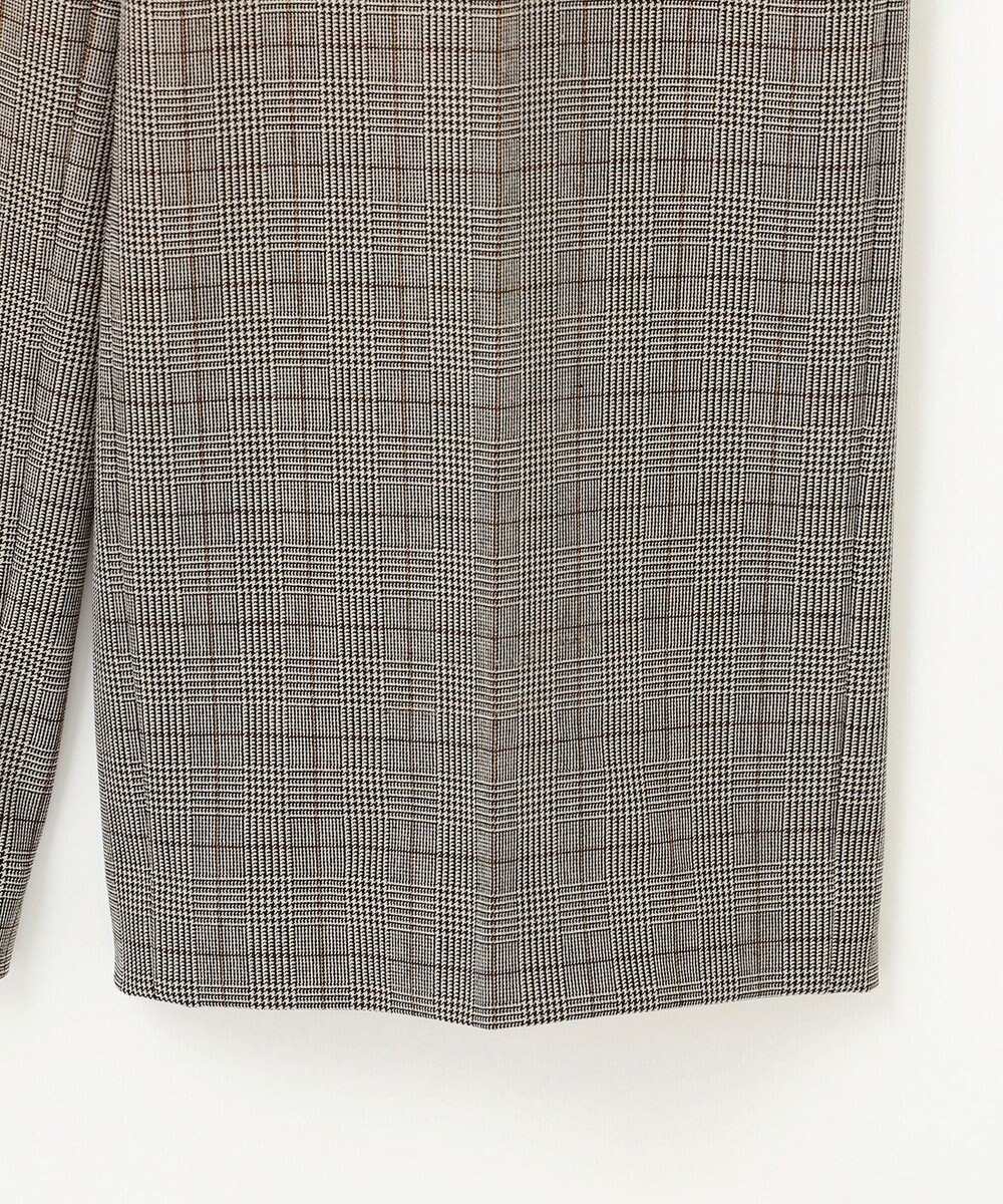 自由区 【撥水加工・洗える】TRギャバ裏起毛チェック柄ワイド パンツ 