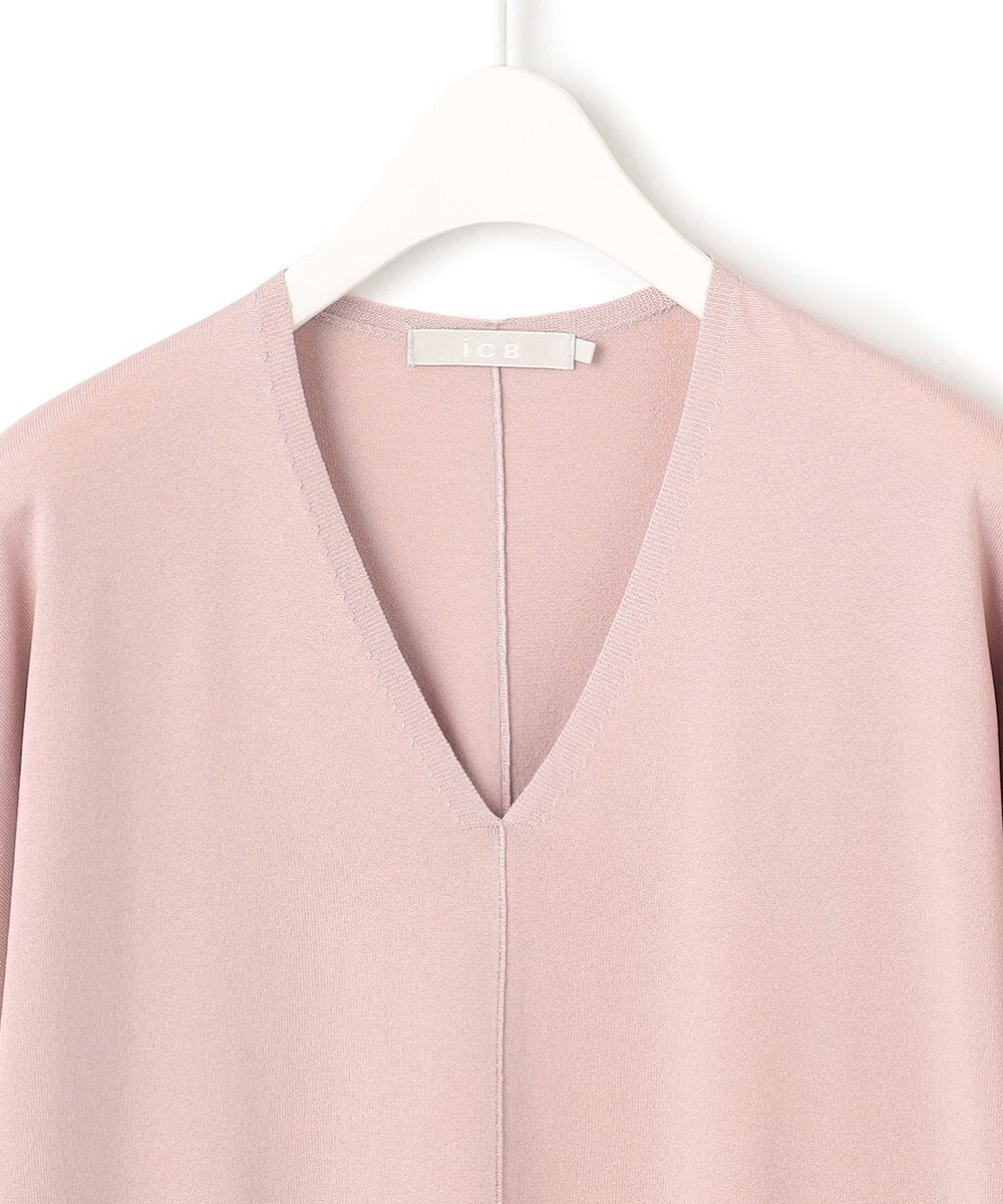 ICB L 【洗える】シンセティックハイゲージ Vネックニット 