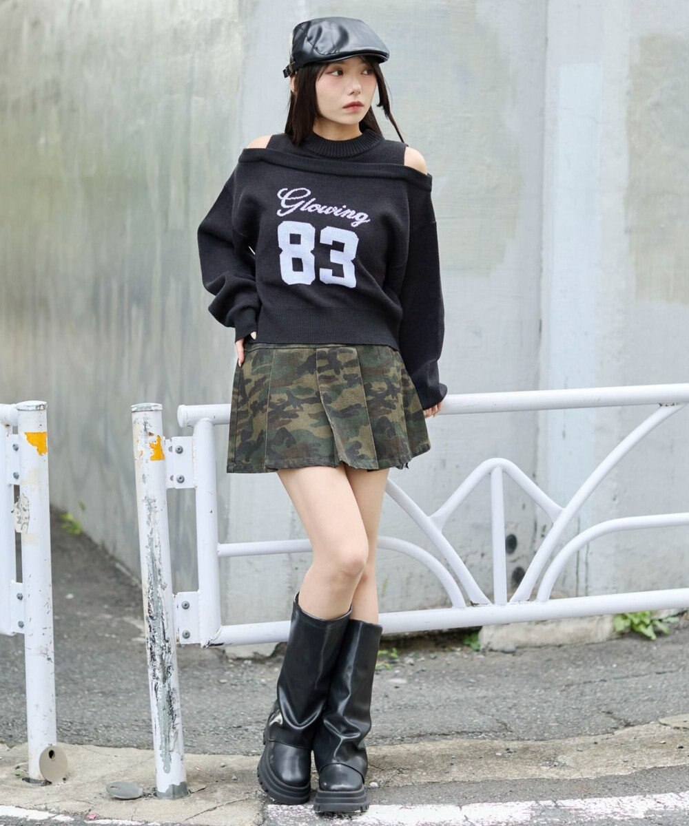 WEGO カモフラプリーツスカパン 