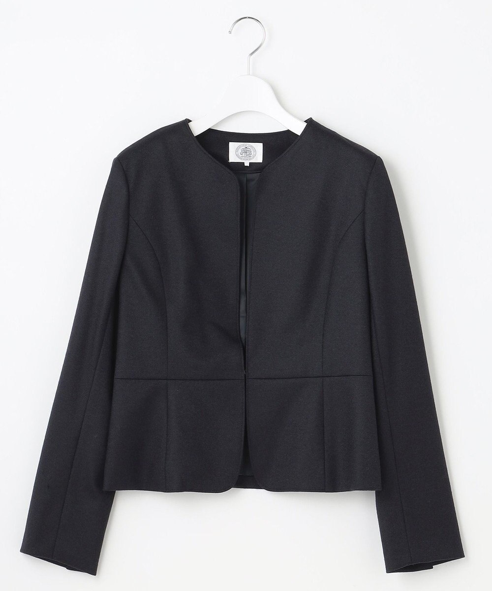 J.PRESS LADIES アクアレジェンドウールジャージー ノーカラー ジャケット 