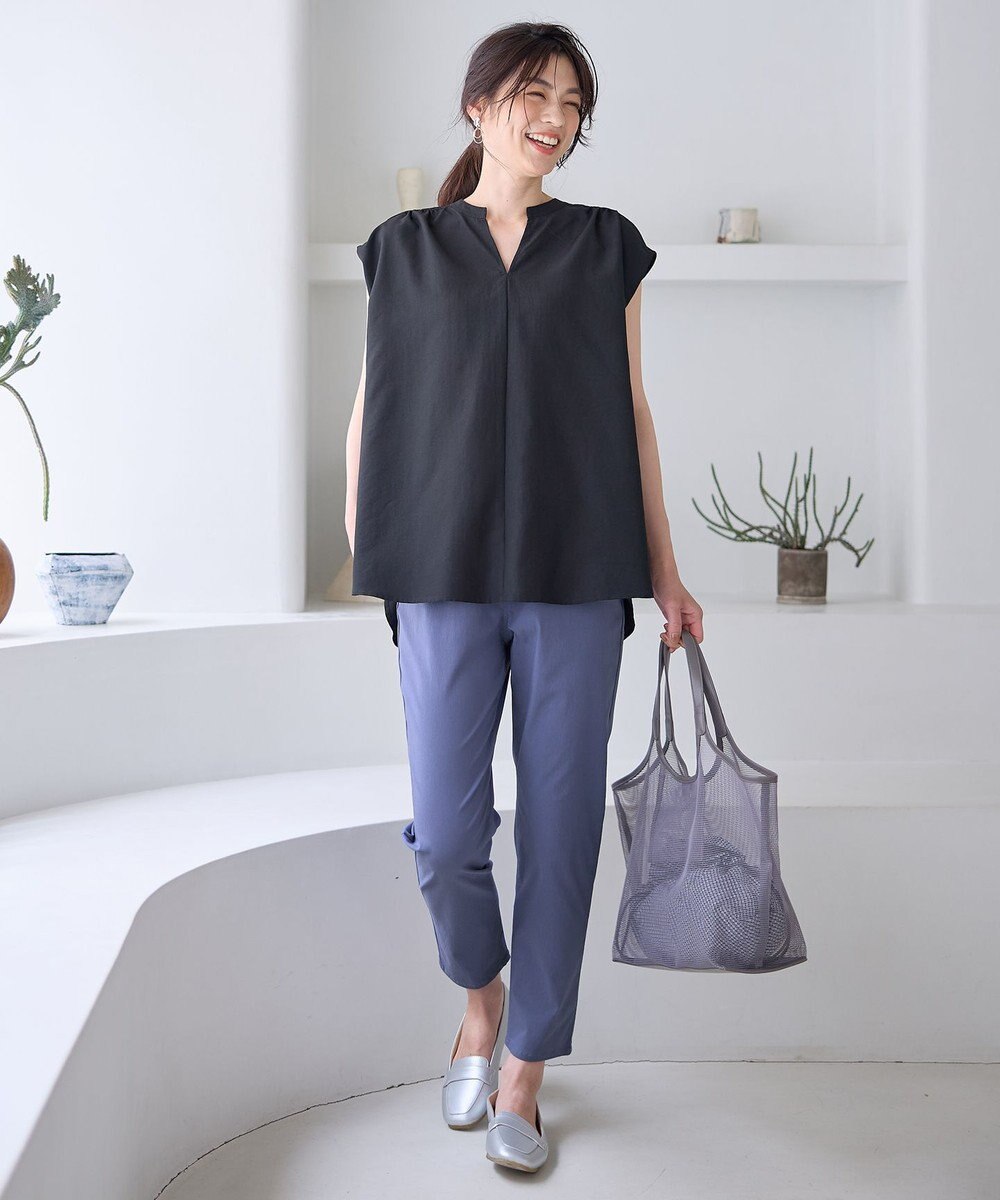 ANY ギャザーショートスリーブブラウス 