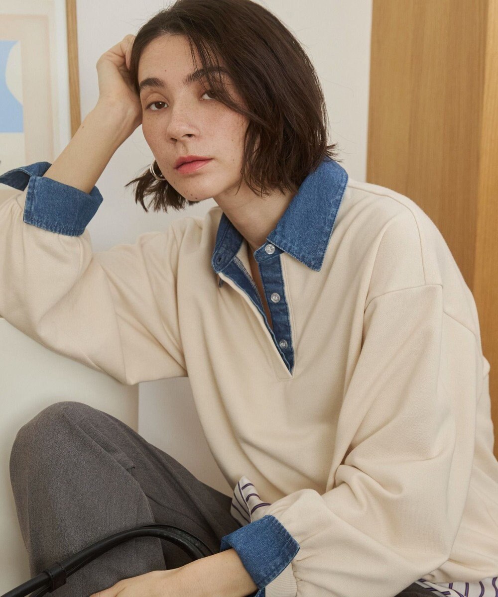 WEGO 【ANGIE VINTAGE】デニム襟スウェット 