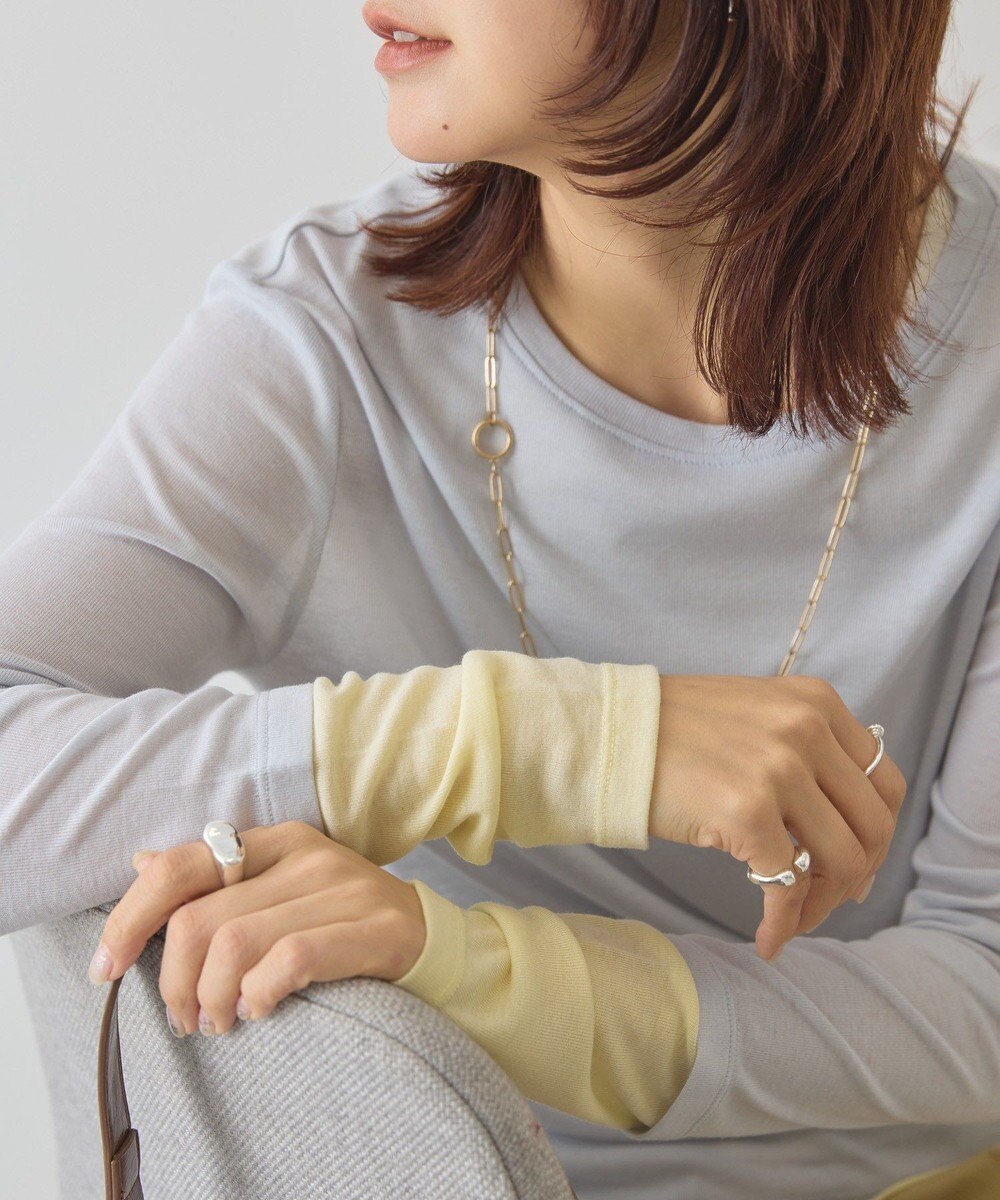 AMERICAN HOLIC 配色シアーレイヤードプルオーバー 