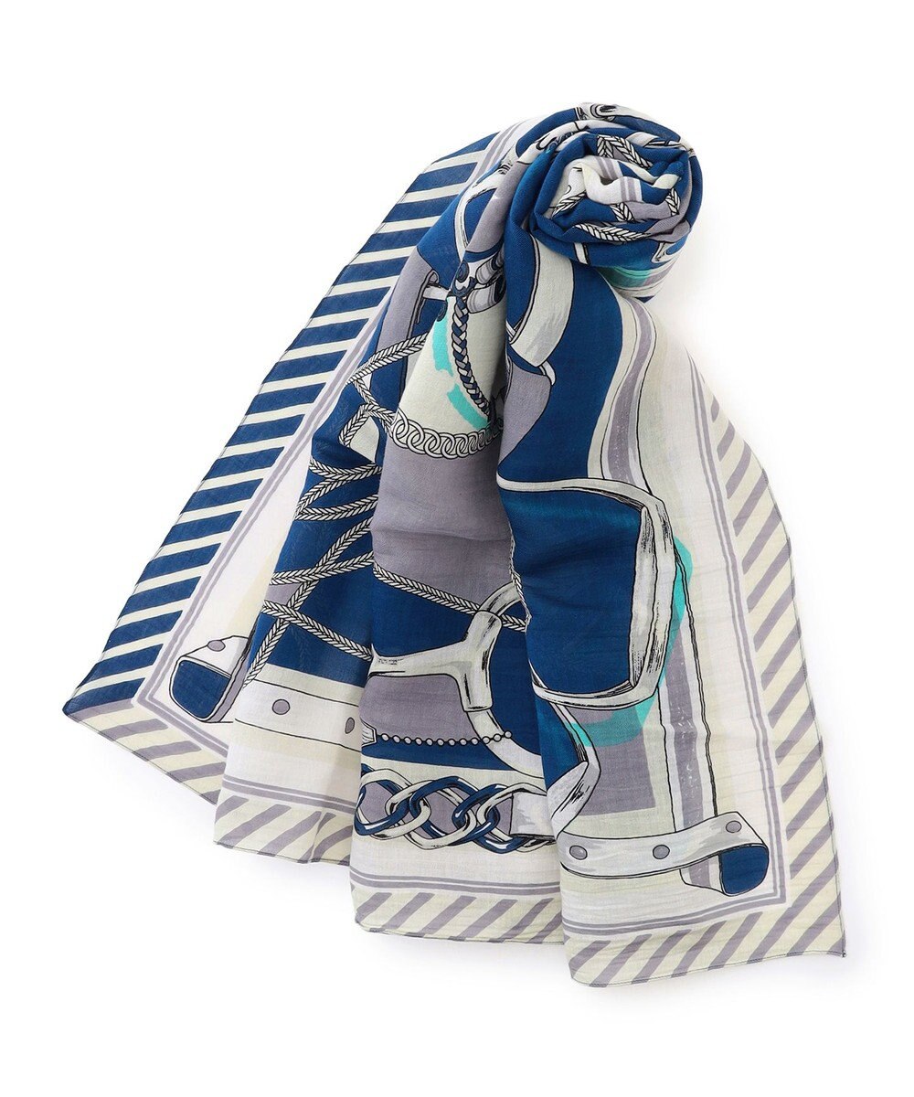 23区 manipuri ピルエットモチーフ コットンシルク ストール 