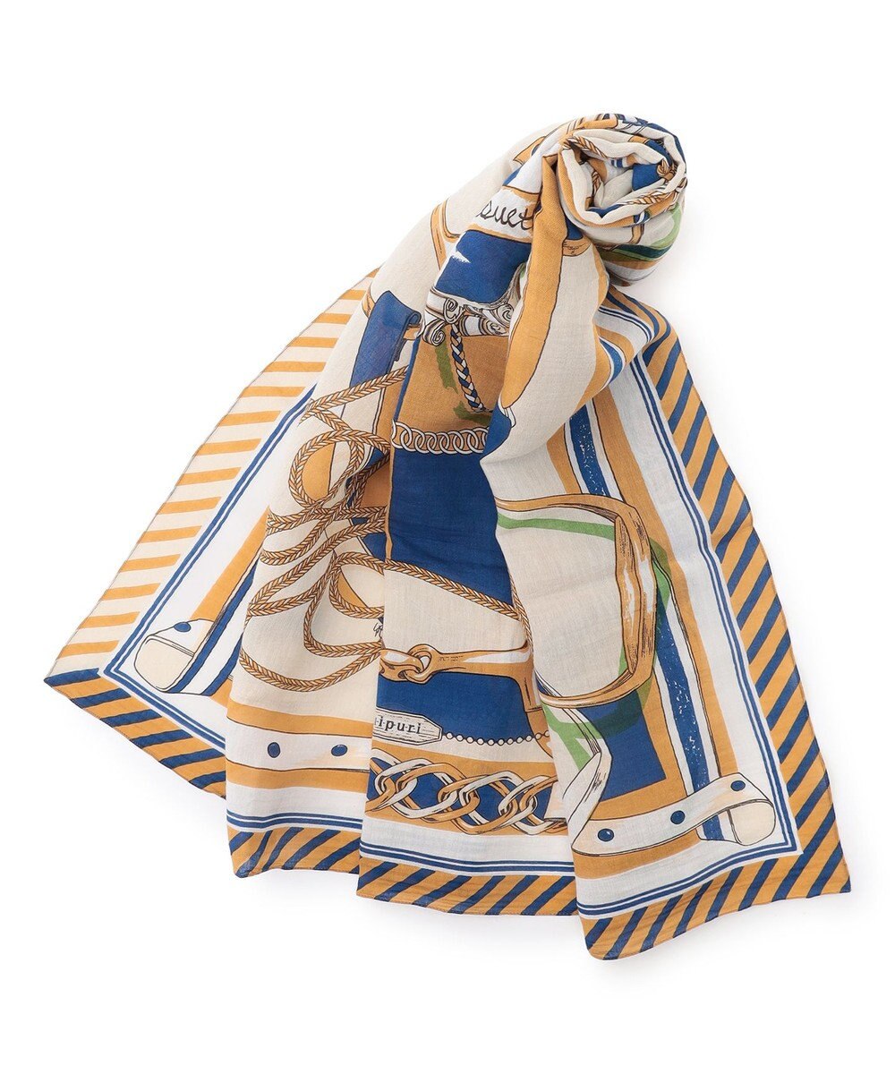 23区 manipuri ピルエットモチーフ コットンシルク ストール 