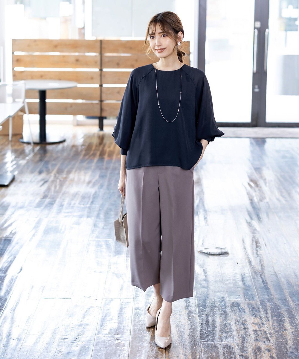 Tiaclasse 【洗える】ラグランパフスリーブブラウス 