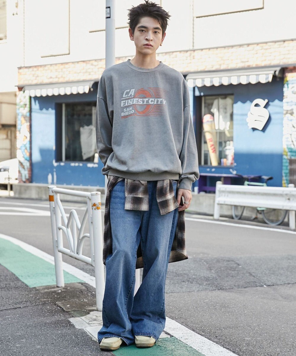 WEGO 【ユニセックス着用ITEM】ピグメントグラフィックプルオーバー 