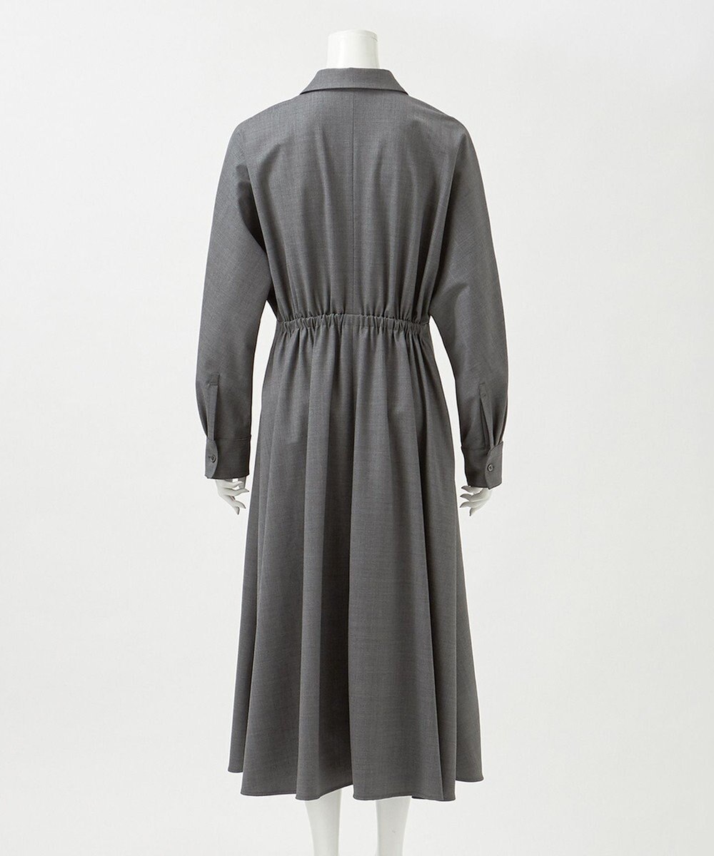23区 L 【エステータ】ウールトロドライストレッチ カシュクールシャツ ワンピース 