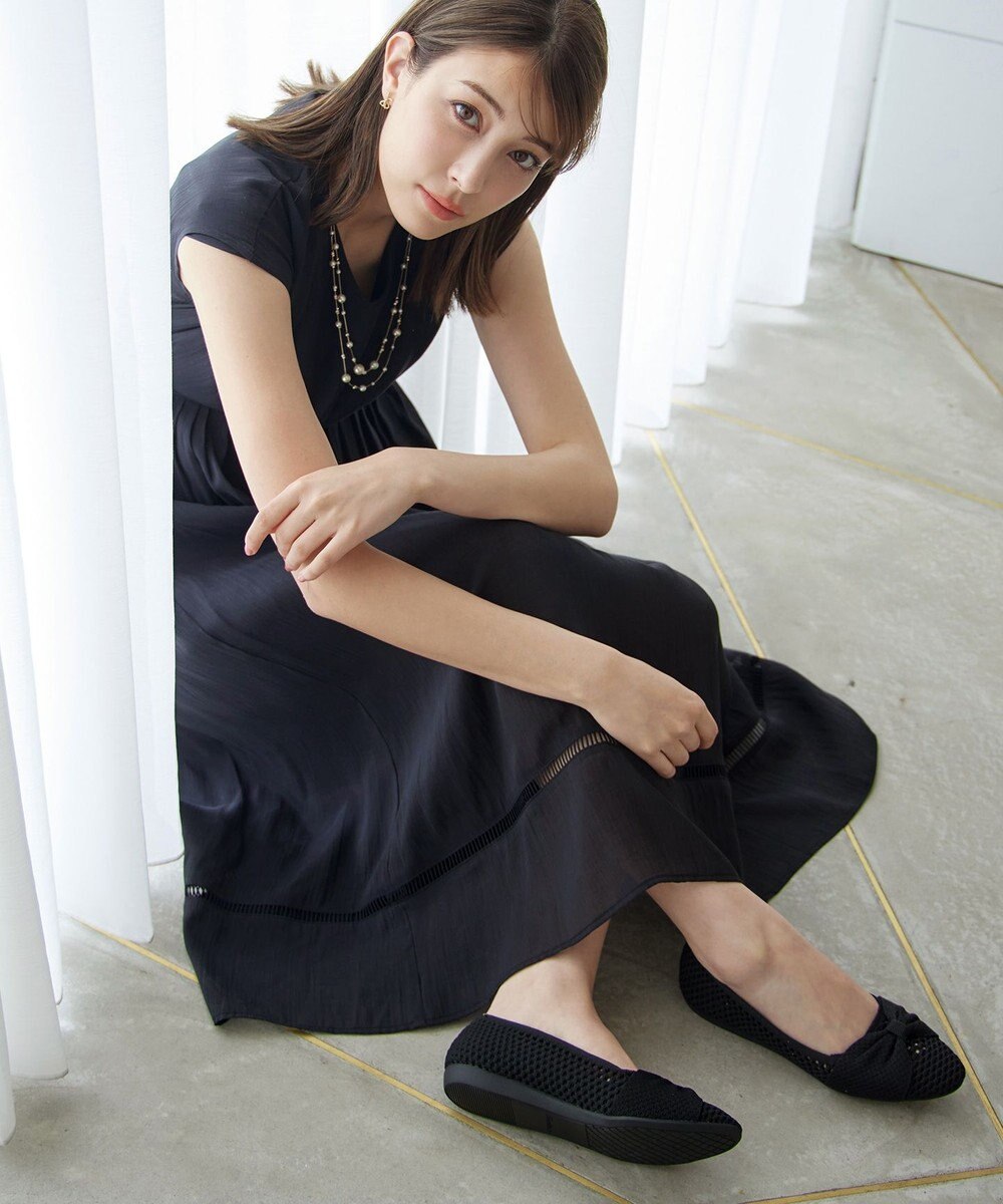 Tiaclasse 【小倉優子さん着用】リボンニットフラットパンプス 