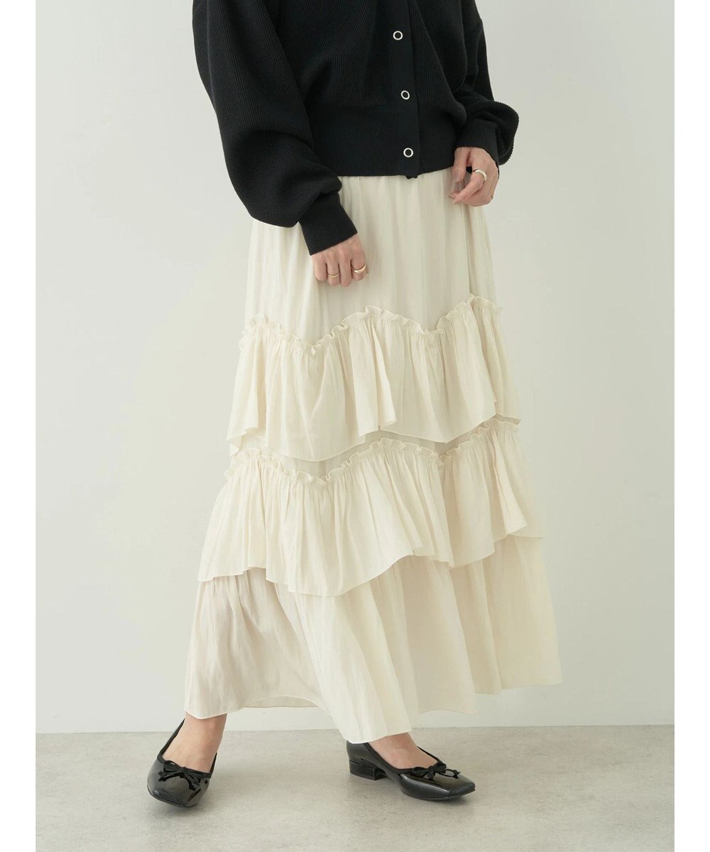 earth music&ecology ランダムティアードボリュームスカート 