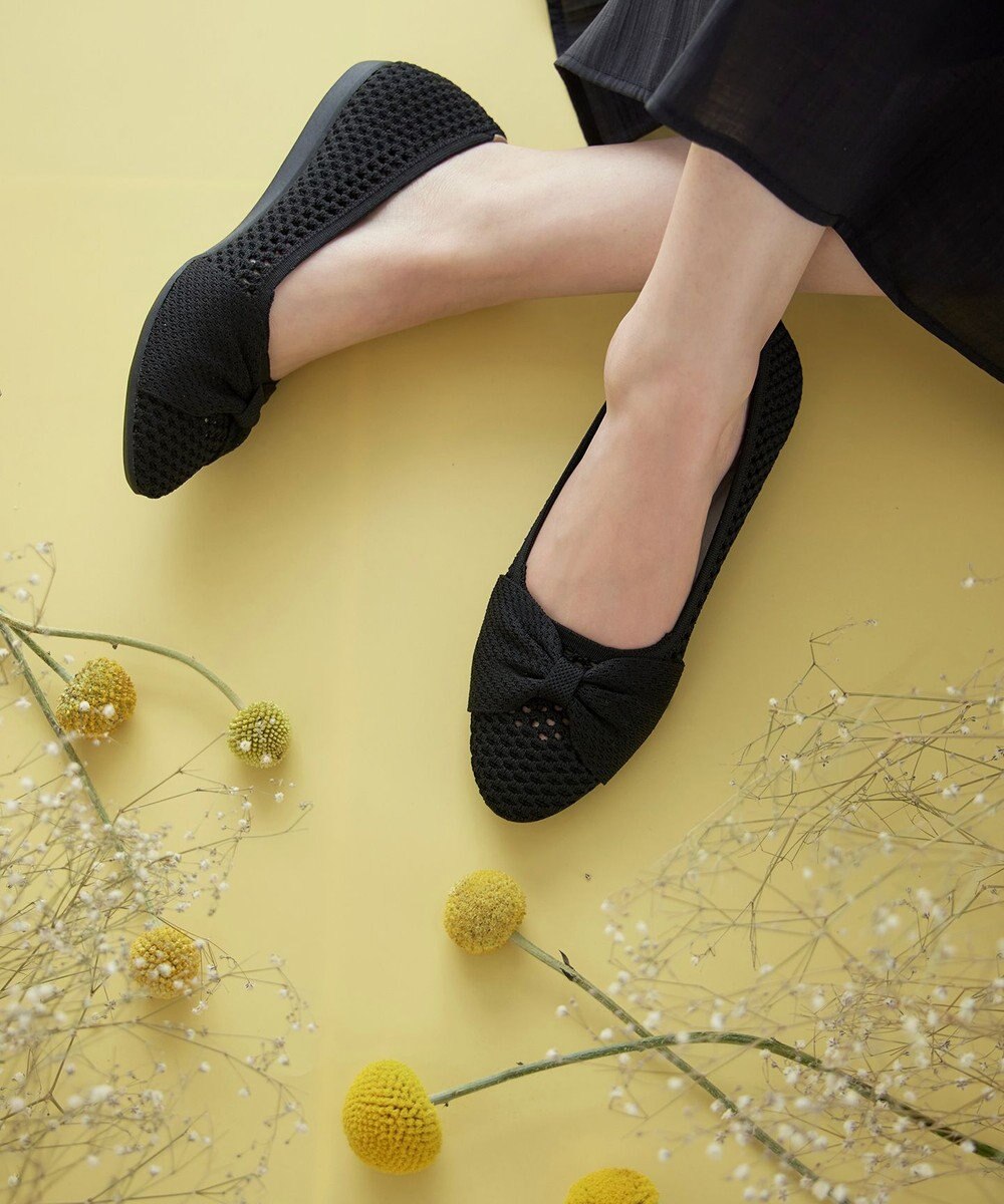 Tiaclasse 【小倉優子さん着用】リボンニットフラットパンプス 