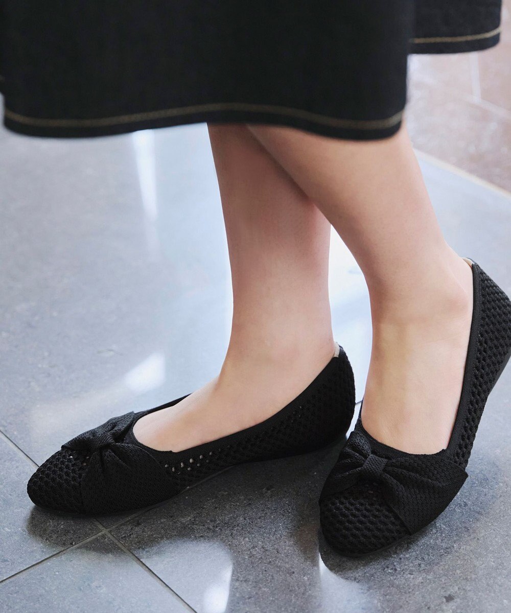 Tiaclasse 【小倉優子さん着用】リボンニットフラットパンプス 