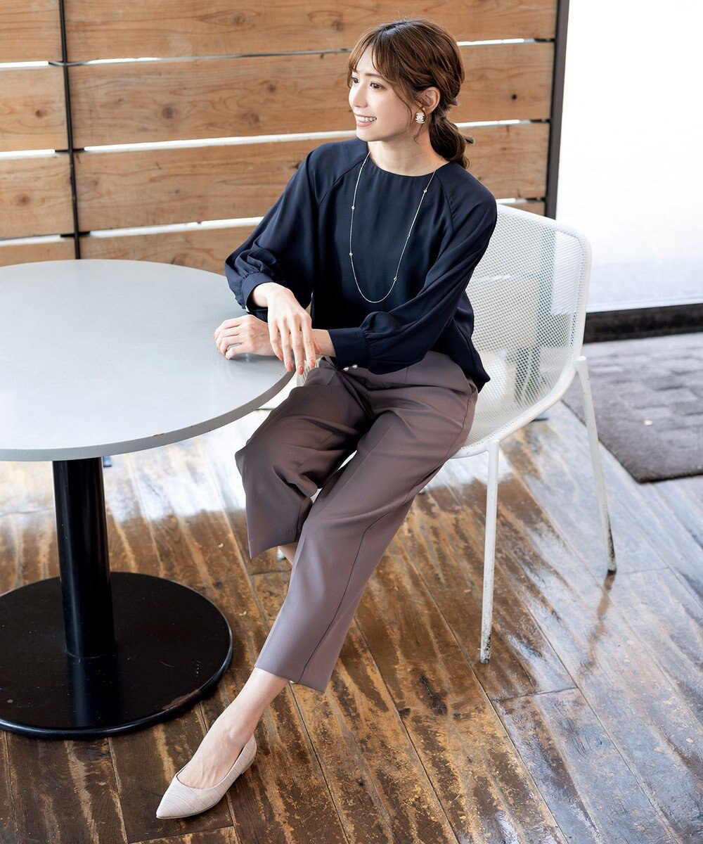 Tiaclasse 【洗える】ラグランパフスリーブブラウス 