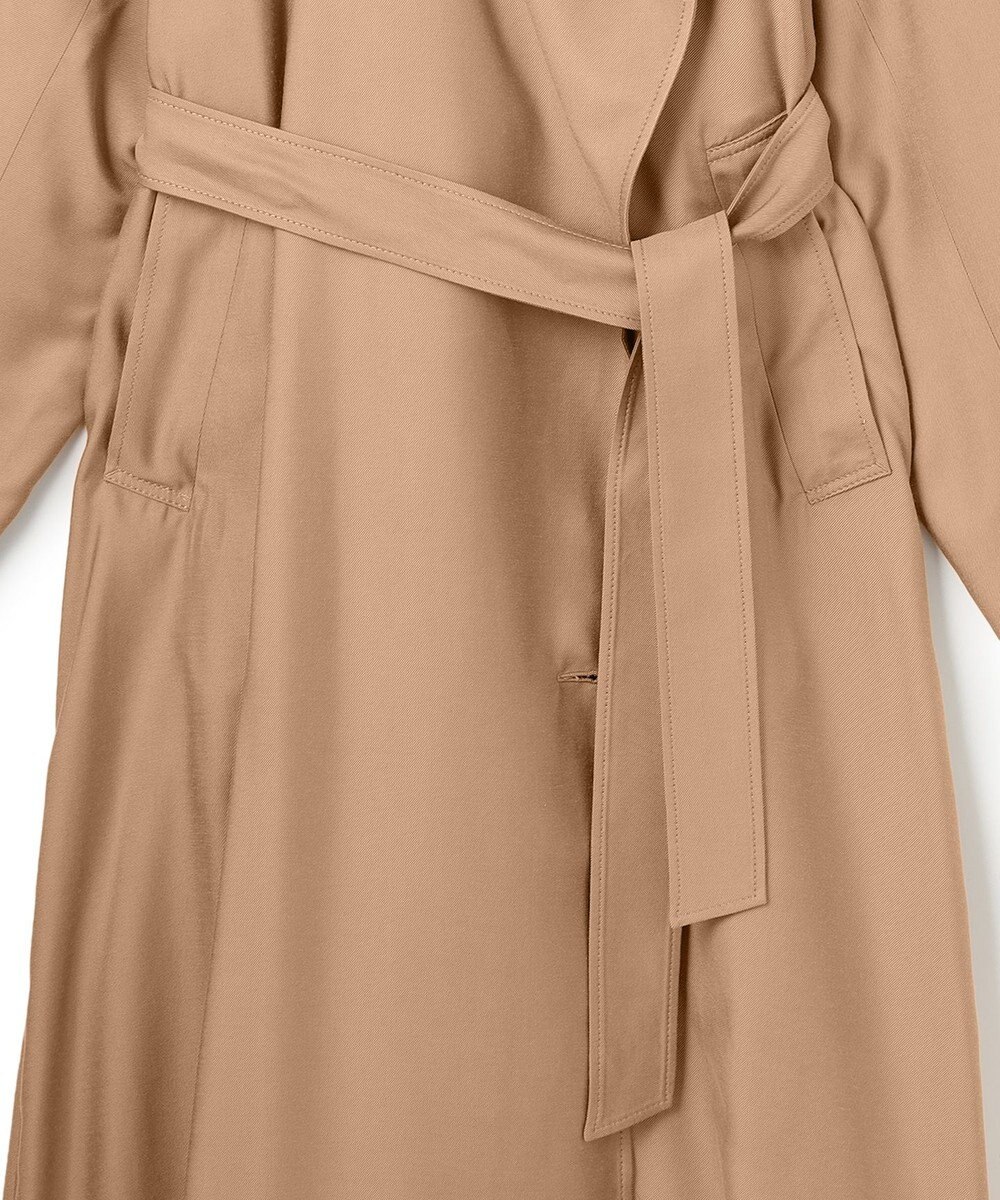 BEIGE， COBURN / シルク混ロングステンカラーコート 