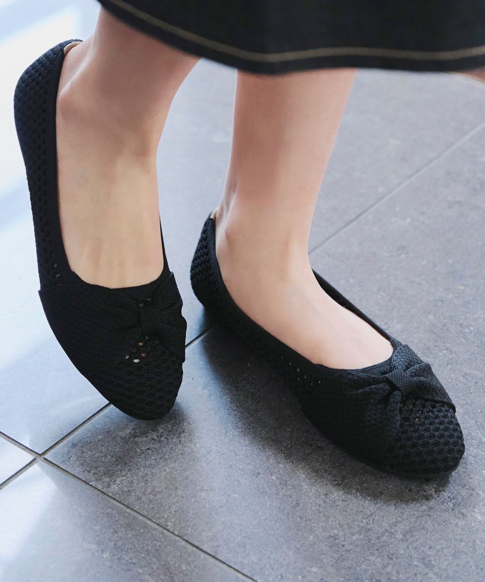 Tiaclasse 【小倉優子さん着用】リボンニットフラットパンプス 