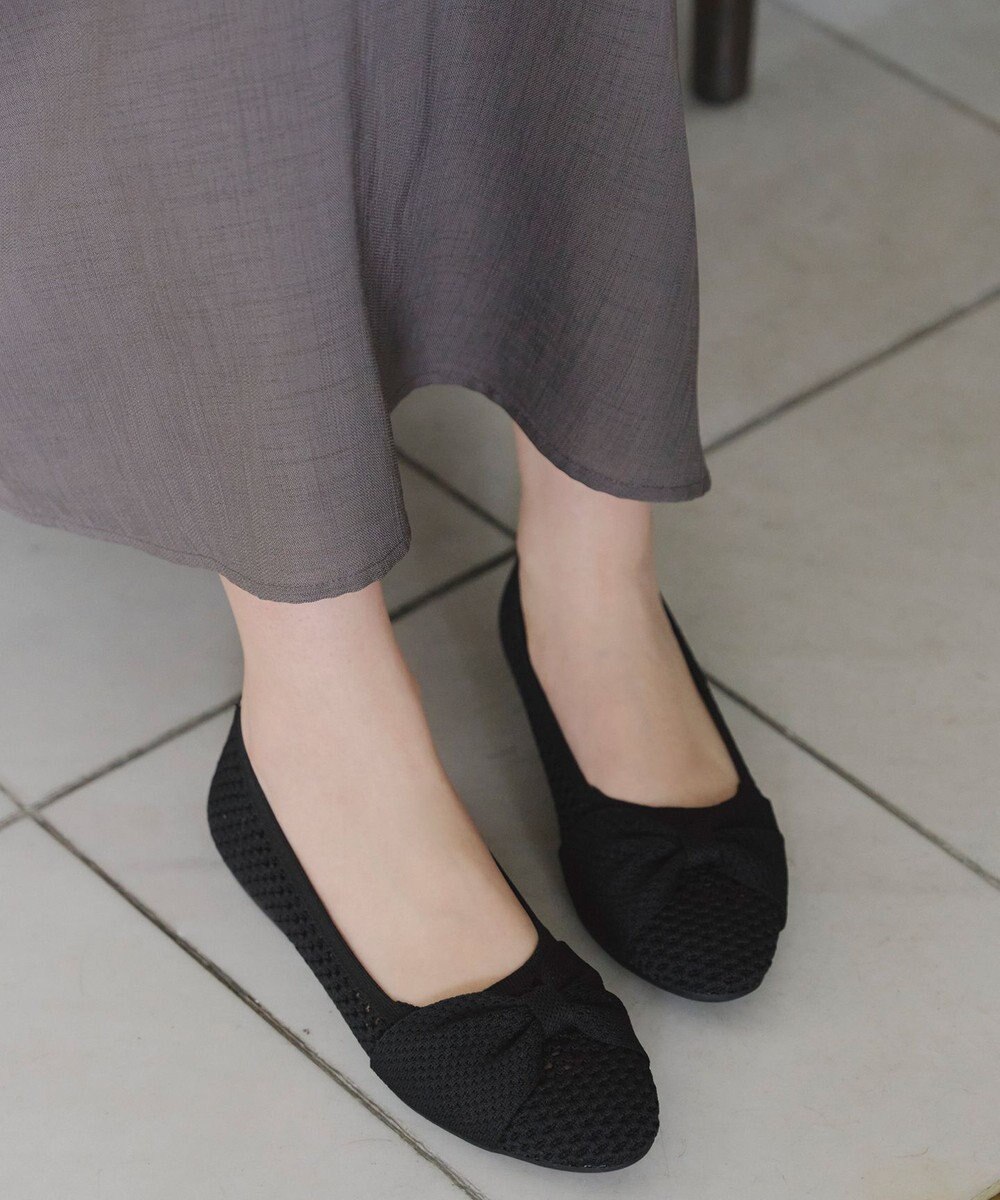 Tiaclasse 【小倉優子さん着用】リボンニットフラットパンプス 