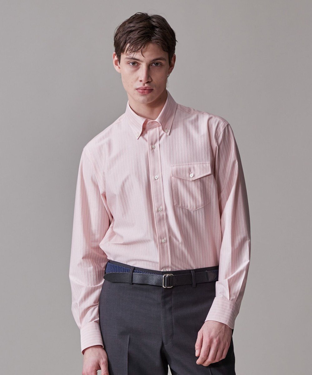 J.PRESS MEN 【KANEMASA JERSEY】【きちんと見え、快適な着心地】ストライプジャージ ボタンダウンシャツ / JAPAN MADE 