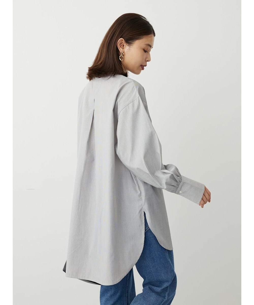 Green Parks イージーケアスタンドフリルシャツチュニック 