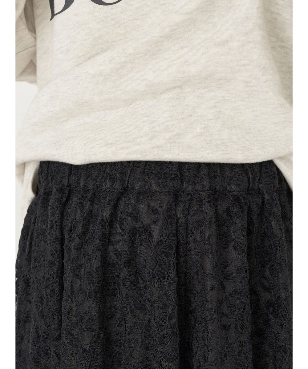 earth music&ecology 起毛レースフレアスカート 